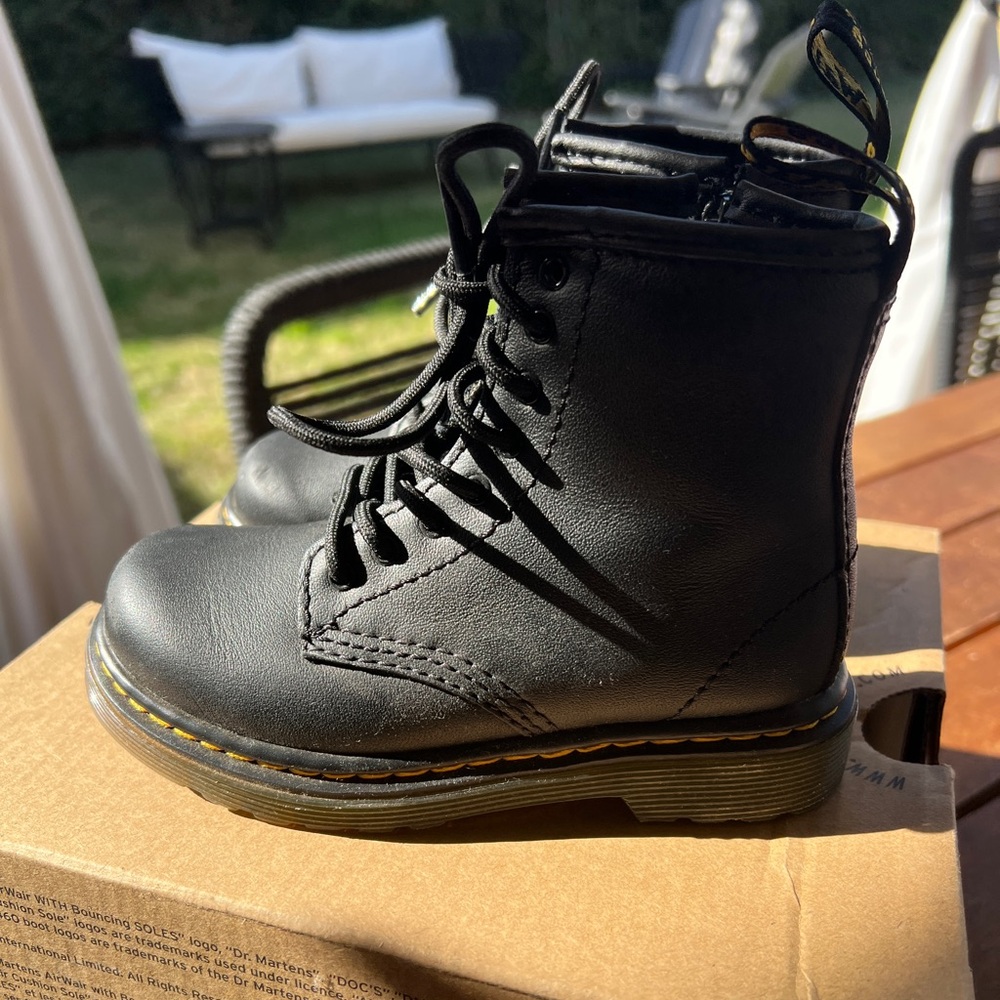 Kids Black Dr. Martens Boots Size 8
